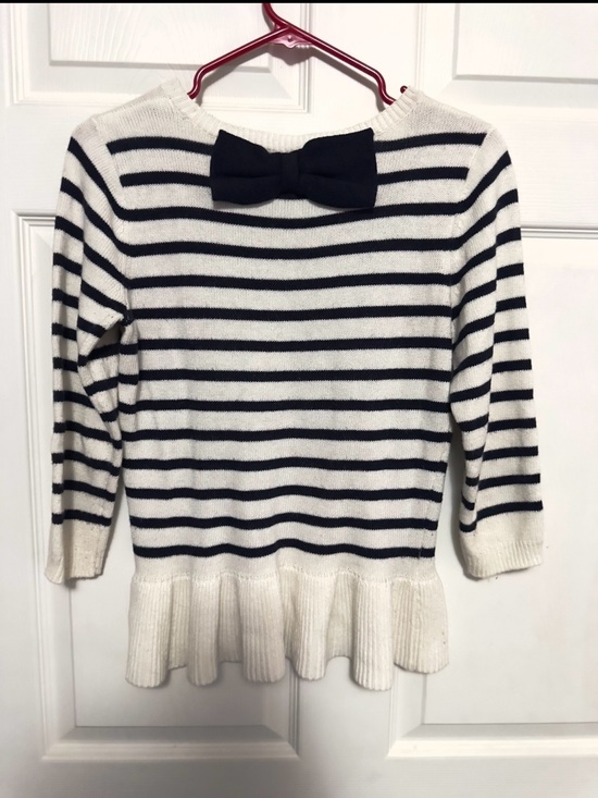 Outback Red Sweaters - Vintage Outback Red Cream and Navy Striped Knit Top